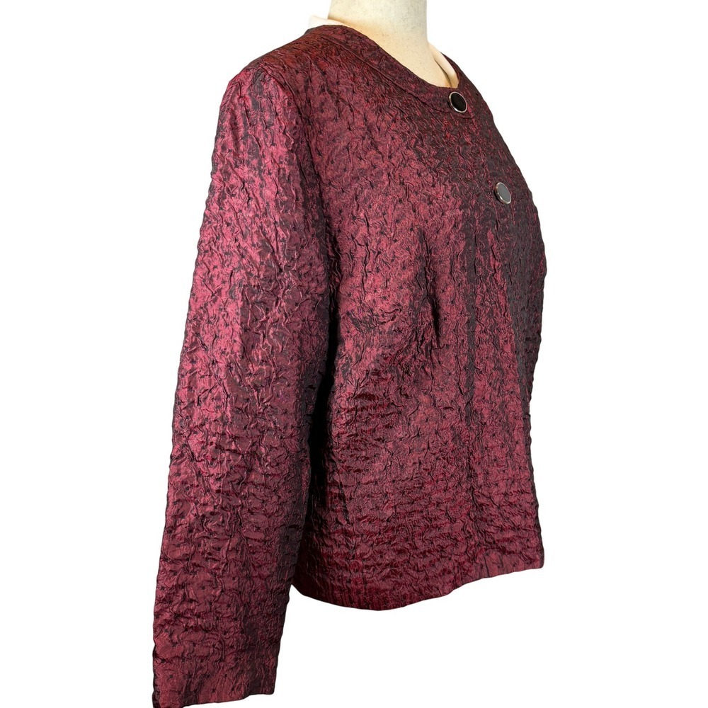 Whimsigoth Textured Blazer 2X Notations Women Crinkled Satin Dark Academia - Picture 3 of 9